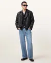 Allsaints Ronnet Leather Biker Jacket In Black