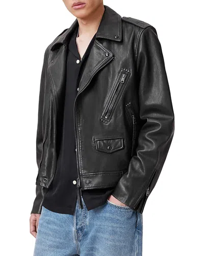 Allsaints Ronnet Leather Biker Jacket In Black
