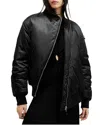 Allsaints Roomer Asymmetrical Zip Bomber Jacket In Black