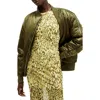 Allsaints Roomer Asymmetric Zip Up Bomber Jacket In Khaki Green