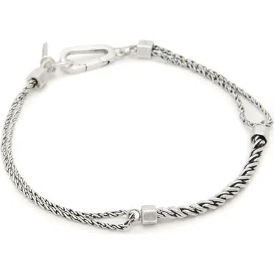 Allsaints Rope Chain Bracelet In Warm Silver