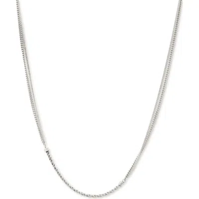 Allsaints Rope Chain Necklace In Warm Silver