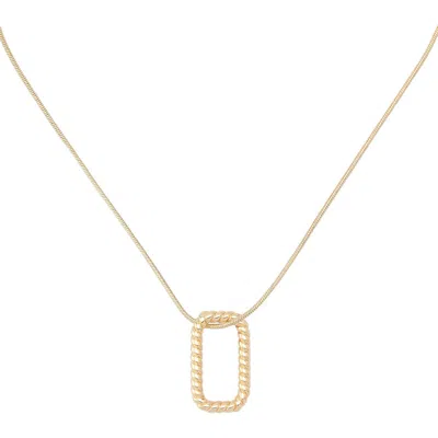 Allsaints Rope Hexagonal Pendant Necklace In Gold