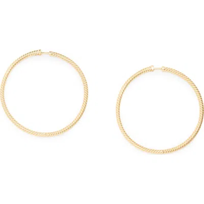 Allsaints Rope Hoop Earrings In Gold