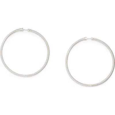 Allsaints Rope Hoop Earrings In Rhodium