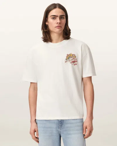 Allsaints Roque International Rock Festival Cotton Graphic T-shirt In White