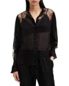 Allsaints Rory Relaxed Fit Lace Shirt In Black