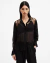 Allsaints Rory Relaxed Fit Lace Shirt In Black