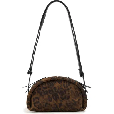 Allsaints Rosalie Leopard Print Calf Hair Crossbody Bag In Animal Print