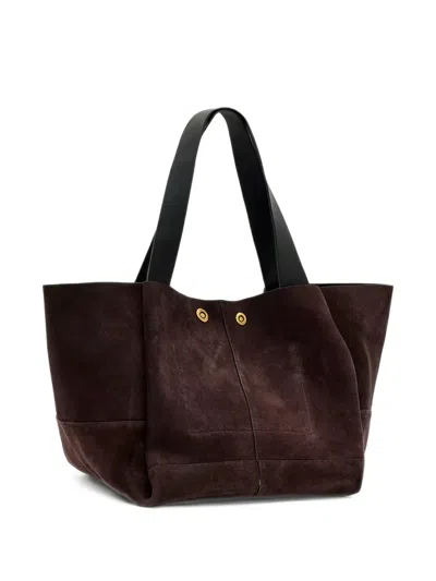 Allsaints Rosalie Suede-finish Tote Bag In Brown