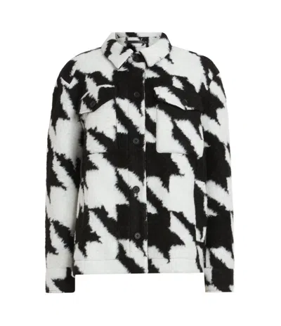 Allsaints Rosey Mono Jacket In Black/white