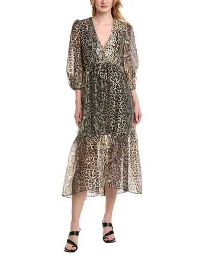 Allsaints Rosia Midi Dress In Animal Print