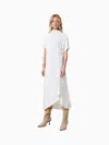 Allsaints Rosie W043dc Dress Womens Chalk White Short Sleeve High-neck Red190 In White