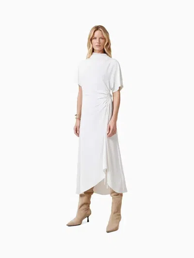 Allsaints Rosie W043dc Dress Womens Chalk White Short Sleeve High-neck Red190