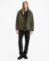 Allsaints Ross Relaxed Fit Suede Overshirt In Neo Green