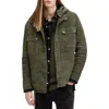 Allsaints Ross Relaxed Fit Suede Overshirt In Neo Green