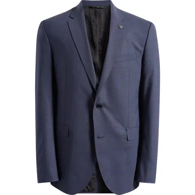 Allsaints Ross Slim Fit Blue Mélange Stretch Wool Sport Coat In Blue/grey
