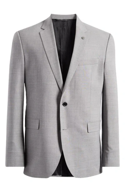 Allsaints Ross Slim Fit Grey Mélange Stretch Wool Sport Coat In Mid Grey
