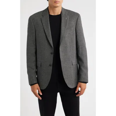 Allsaints Ross Slim Fit Grey Micro Houndstooth Sport Coat In Gray