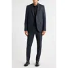 Allsaints Ross Slim Fit Solid Wool Suit In Blue
