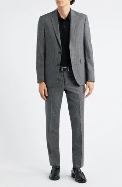 Allsaints Ross Slim Fit Tick Weave Wool Suit In Grey