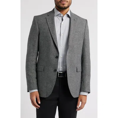Allsaints Ross Slim Fit Wool & Linen Sport Coat In Grey