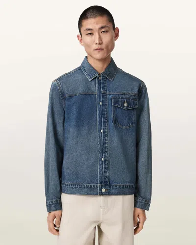 Allsaints Roth Denim Jacket In Dark Indigo In Blue