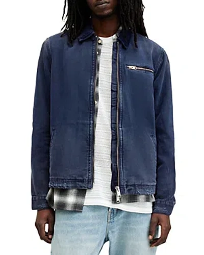 Allsaints Rothwell Corduroy Collar Jacket In Starry Blue