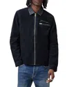 Allsaints Rothwell Corduroy Zip Overshirt In Tumbled Green