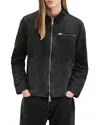 Allsaints Rothwell Corduroy Collar Jacket In Washed Black