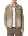 Allsaints Rothwell Washed Cotton Workwear Jacket In Mire Brown