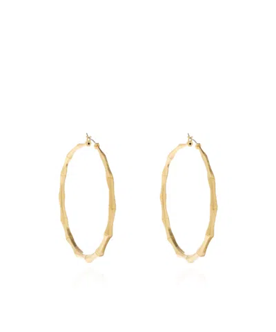 Allsaints Bamboo-effect Hoop Earrings In Gold