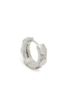 Allsaints Round Hex Single Huggie Hoop Earrings In Warm Silver