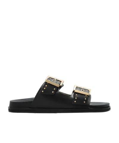 Allsaints Magda Studded Leather Sandals In Black