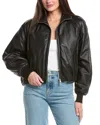 Allsaints Rowan Leather Bomber Jacket In Black