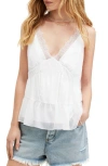 Allsaints Rowen Lace Trim Cami Top In Chalk White