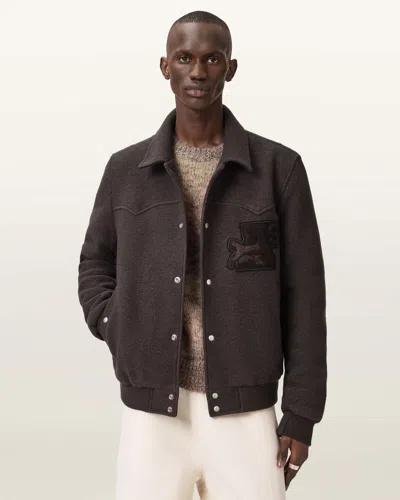 Allsaints Royce Wadded Patch Jacket In Brown