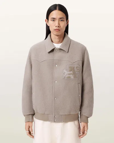 Allsaints Royce Wadded Patch Jacket In Brown