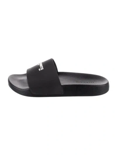 Pre-owned Allsaints Rubber Slides In Black