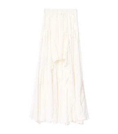 Allsaints Ruched Dorina Maxi Skirt In White