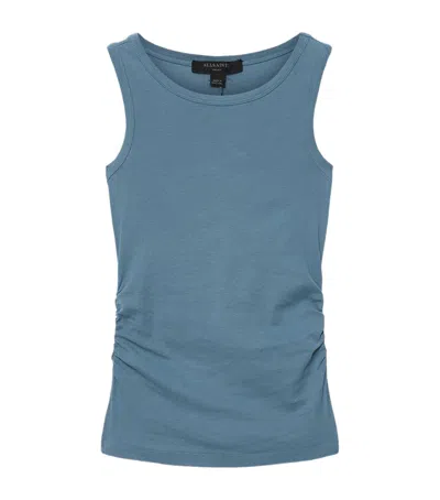 Allsaints Ruched Katarina Tank Top In Blue