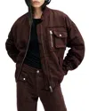 Shop Allsaints Rue Bomber Jacket In Dark Wine