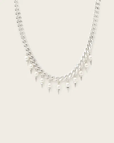 Allsaints Rue Chain Necklace In Metallic