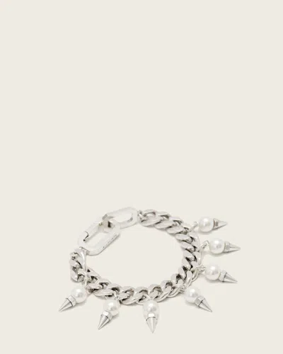 Allsaints Rue Pearl Bracelet In Metallic