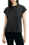 Allsaints Rue Split Shoulder Crew Neck T-shirt In Black