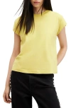 Allsaints Rue Split Shoulder Crew Neck T-shirt In Electric Yellow