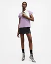 Allsaints Rue Split Shoulder Crew Neck T-shirt In Petal Purple