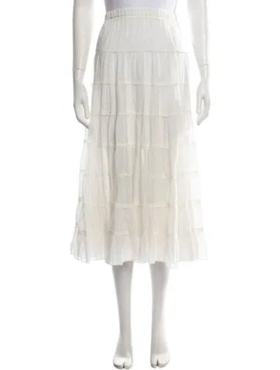 Pre-owned Allsaints Ruffle Embellishment Midi Length Skirt In Neutrals