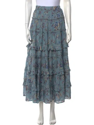 Pre-owned Allsaints Ruffle Embellishment Mini Skirt In Blue