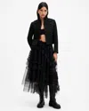 Allsaints Rummy Cropped Wool Blend Jacket In Black